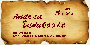 Andrea Duduković vizit kartica